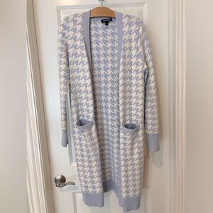 Long cardigan- houndstooth- blue/white